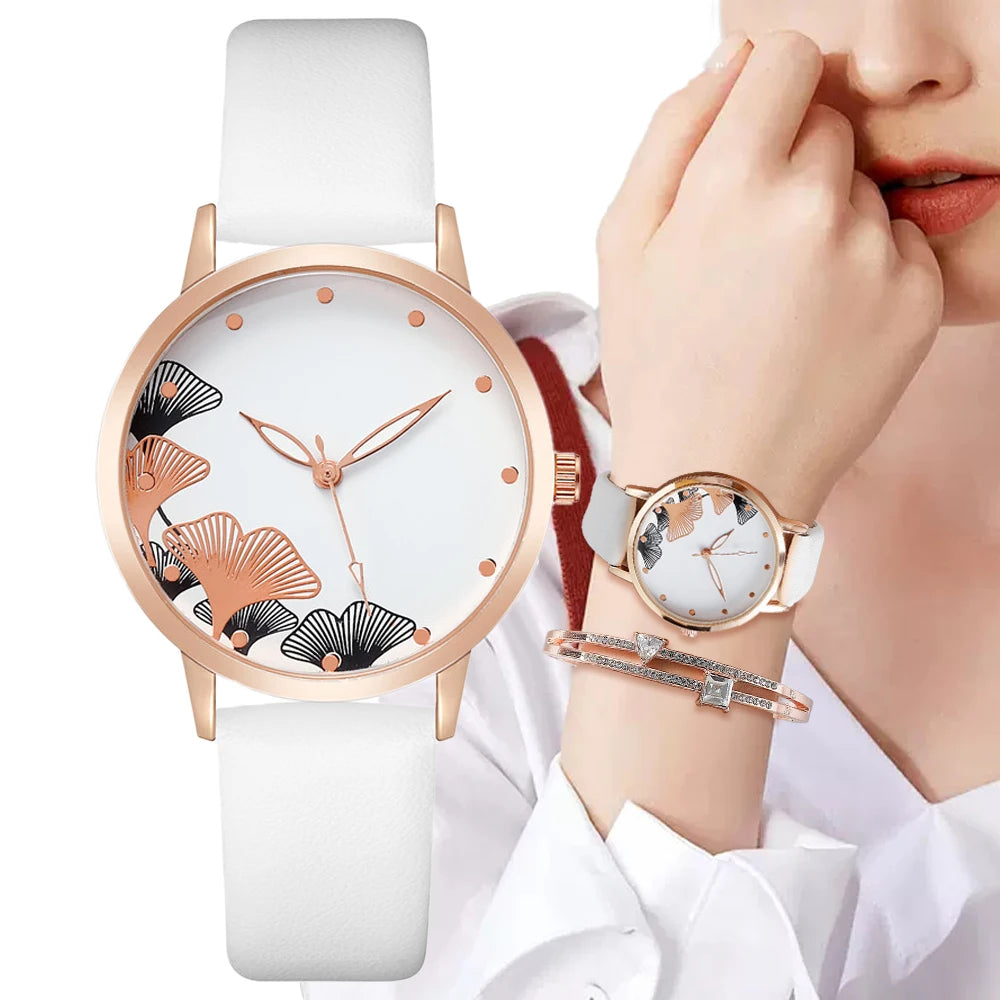 Orologio Donna Quarzo Cinturino Similpelle Elegante Moda Casual