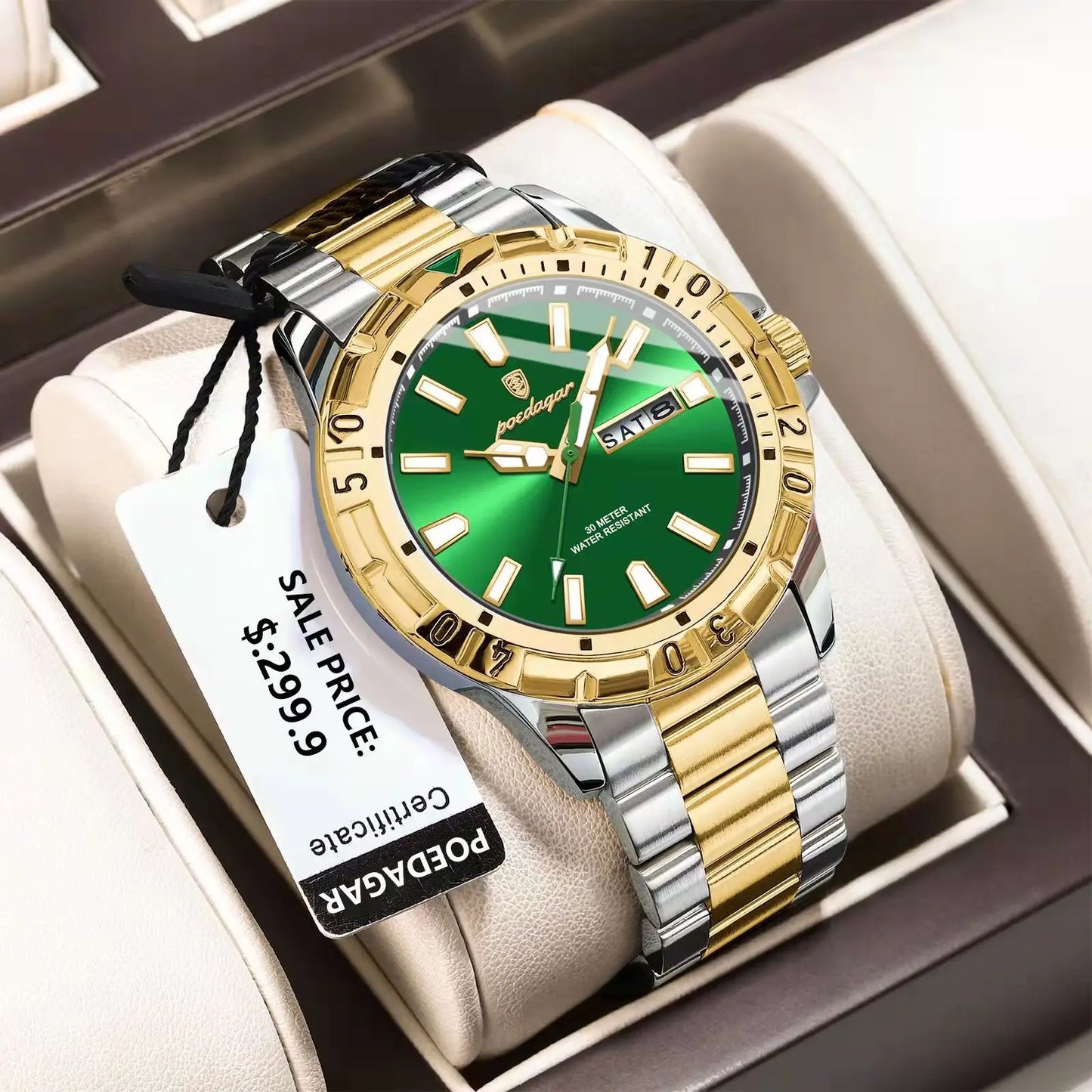 Orologio Uomo Quarzo Moda Casual Acciaio Data Lancette Luminose
