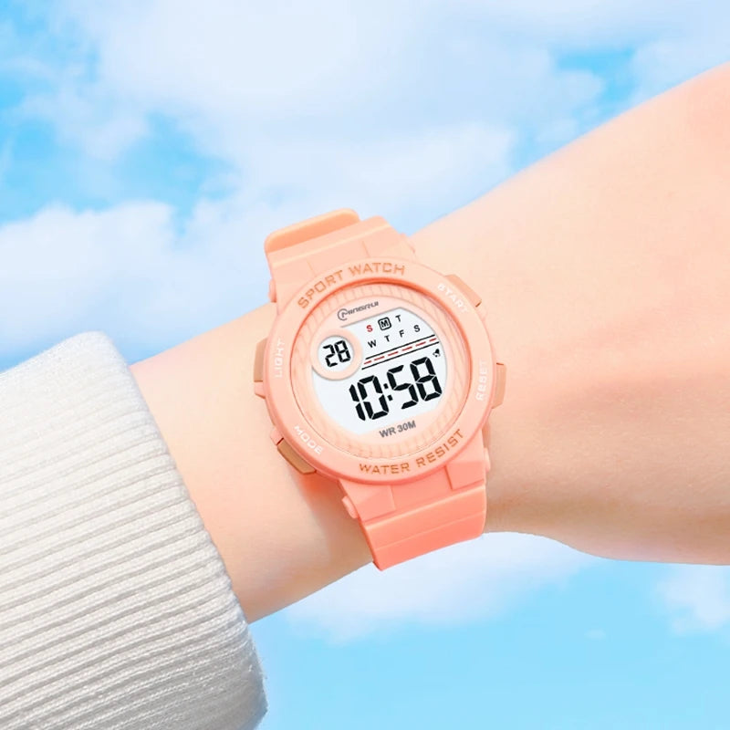 Orologio Sportivo Bambini Digitale In Gomma Con LED Sveglia Resistente All'Acqua