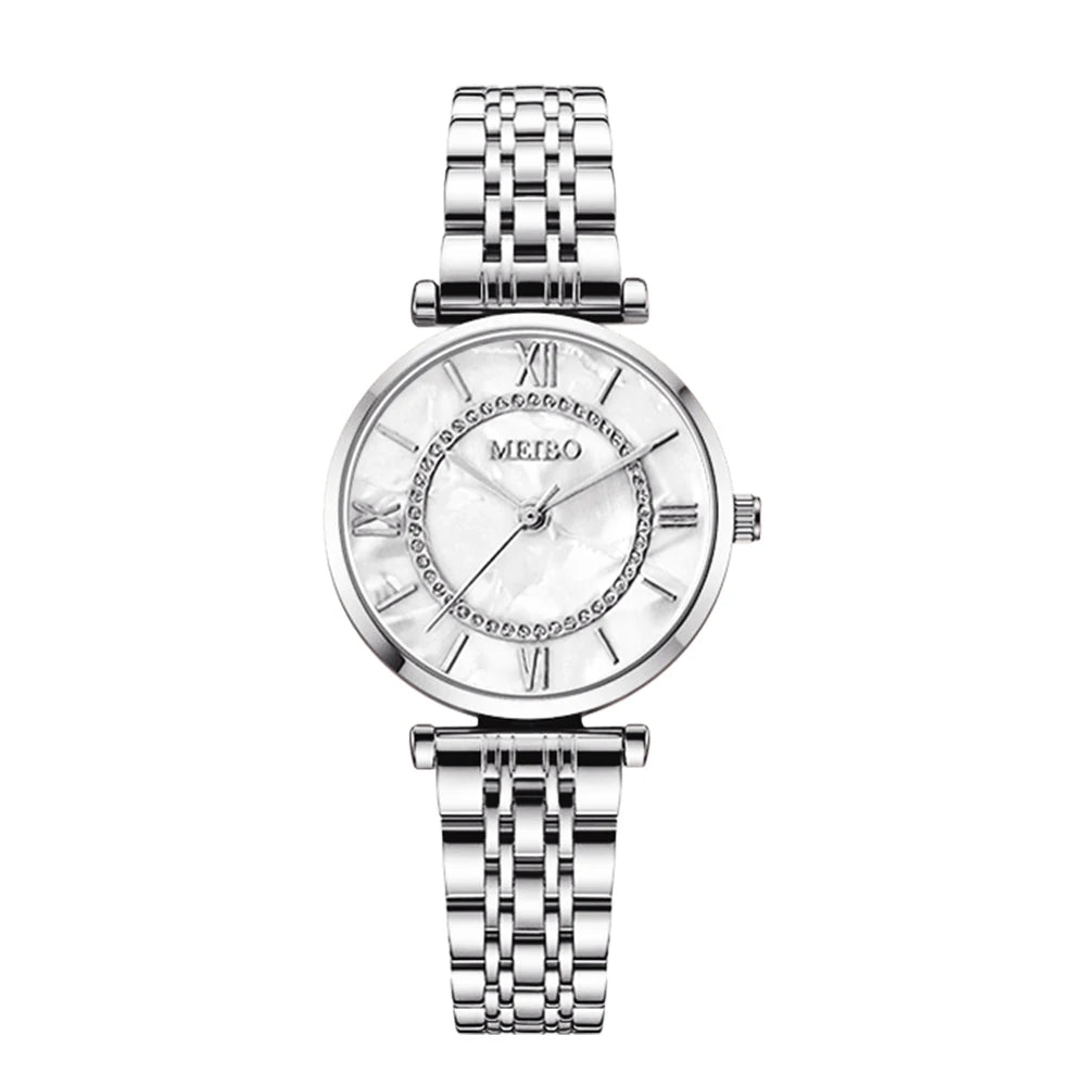 Orologio Da Donna Elegante In Acciaio Al Quarzo Moda Casual Quadrante 31mm