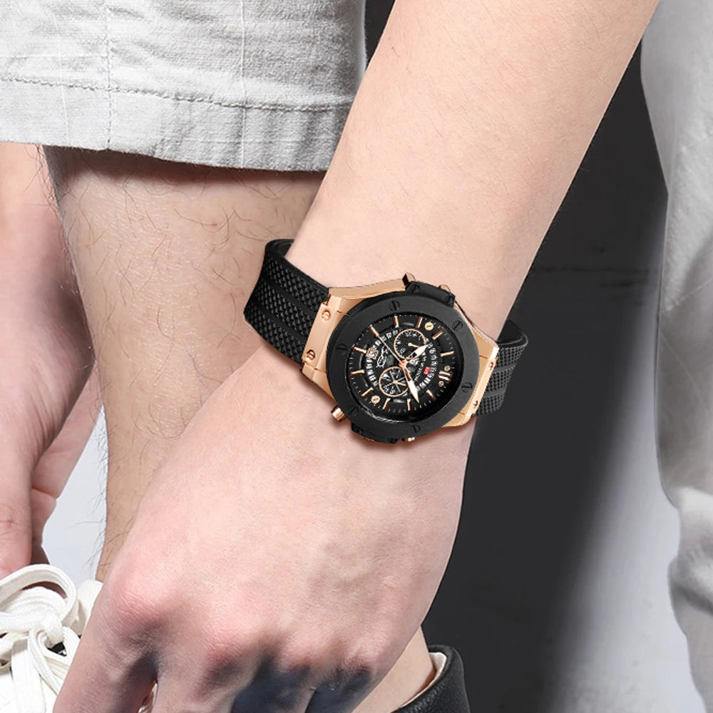 Orologio Uomo Sportivo Quarzo Silicone Quadrante 48mm