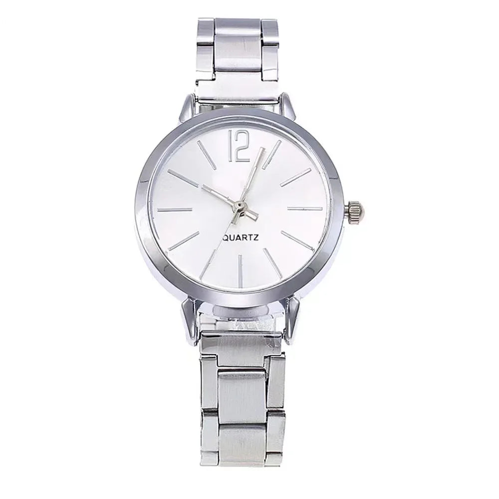 Orologio Donna Elegante Quarzo – Cinturino Acciaio Inossidabile Quadrante 30 mm