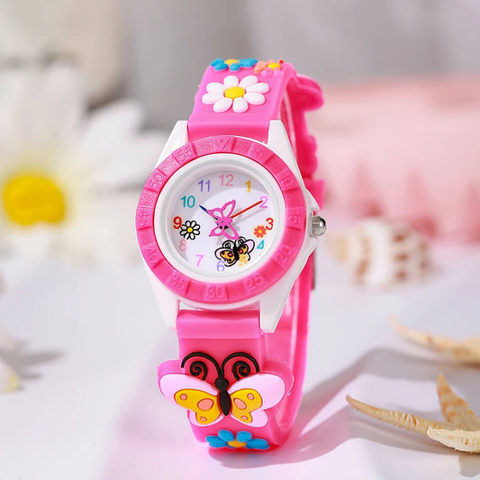 Orologio Bambina Quarzo Silicone Lancette Farfalla