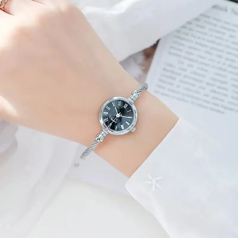 Orologio Donna Elegante Quarzo Bracciale Sottile in Lega Moda