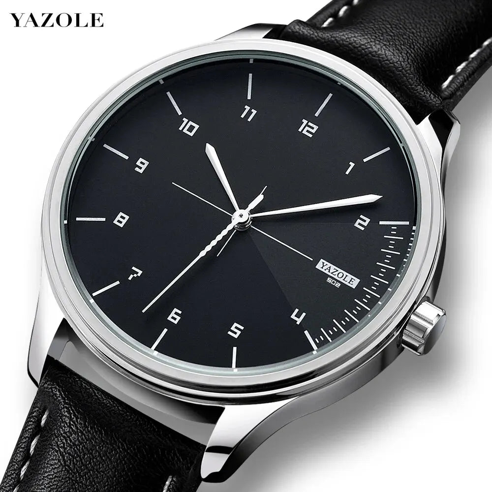 Orologio Uomo Minimalista Quarzo Cinturino Similpelle Elegante Quadrante 43 mm
