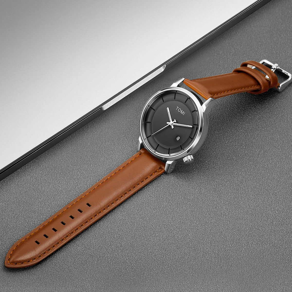 Orologio Uomo Quarzo – Cinturino Similpelle Stile Casual Quadrante 42mm
