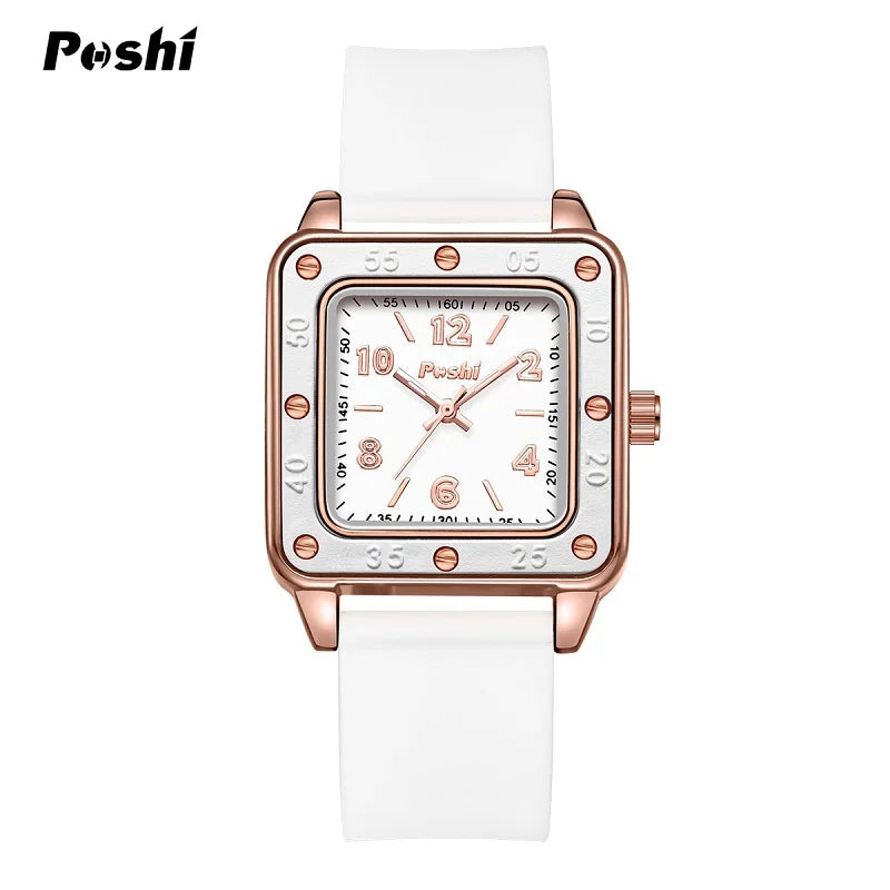 Orologio Donna Quarzo Moda Casual Silicone Quadrante Quadrato
