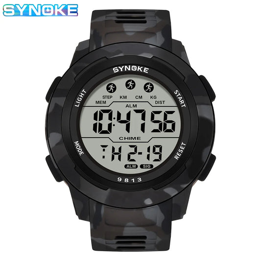 Orologio Sportivo Uomo Digitale LED Multifunzionale Impermeabile 5ATM
