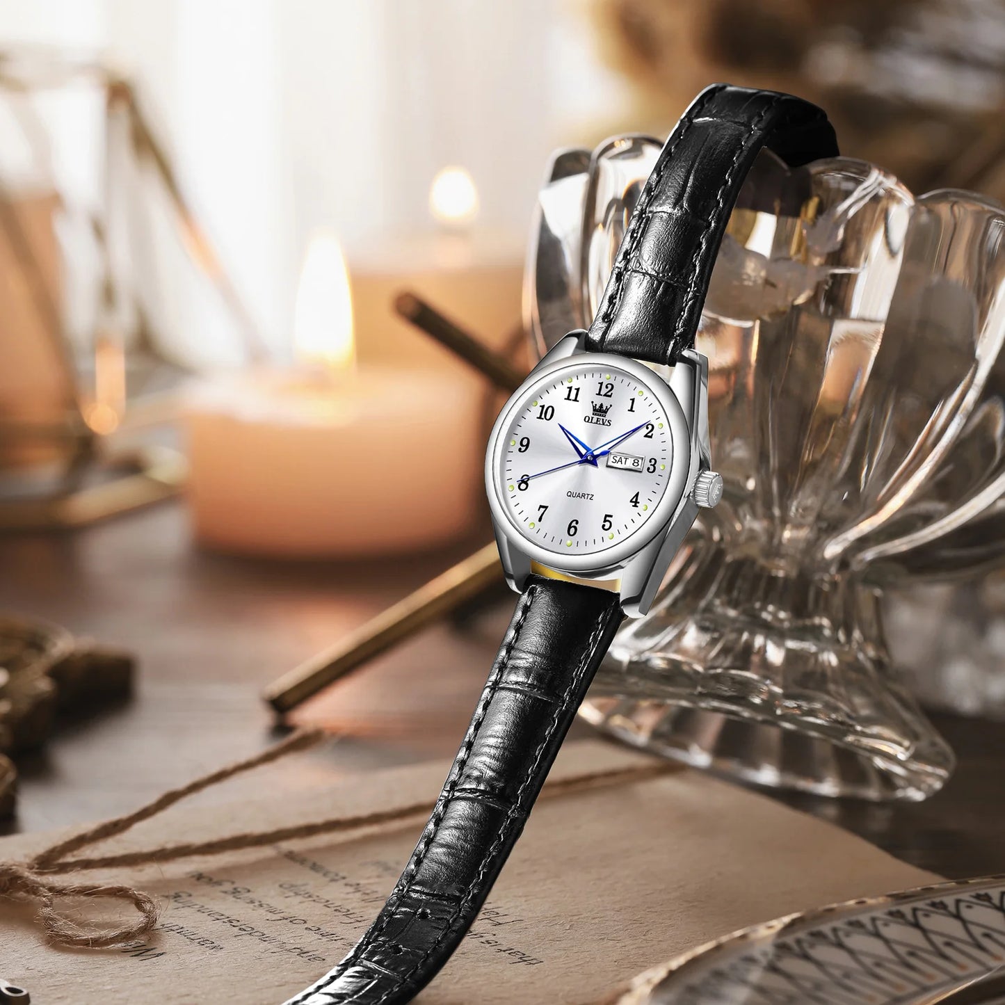 Orologio Donna Al Quarzo Elegante Con Data Casual Cinturino Similpelle