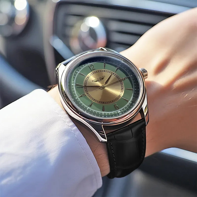 Orologio Uomo Quarzo Cinturino Similpelle Quadrante 42mm Elegante