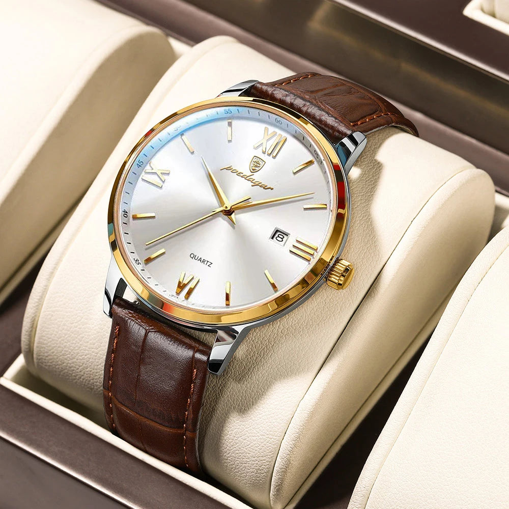 Orologio Uomo Quarzo Elegante Data Similpelle