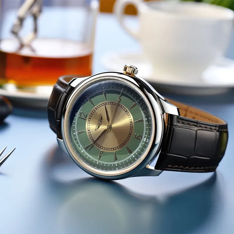 Orologio Uomo Quarzo Cinturino Similpelle Quadrante 42mm Elegante