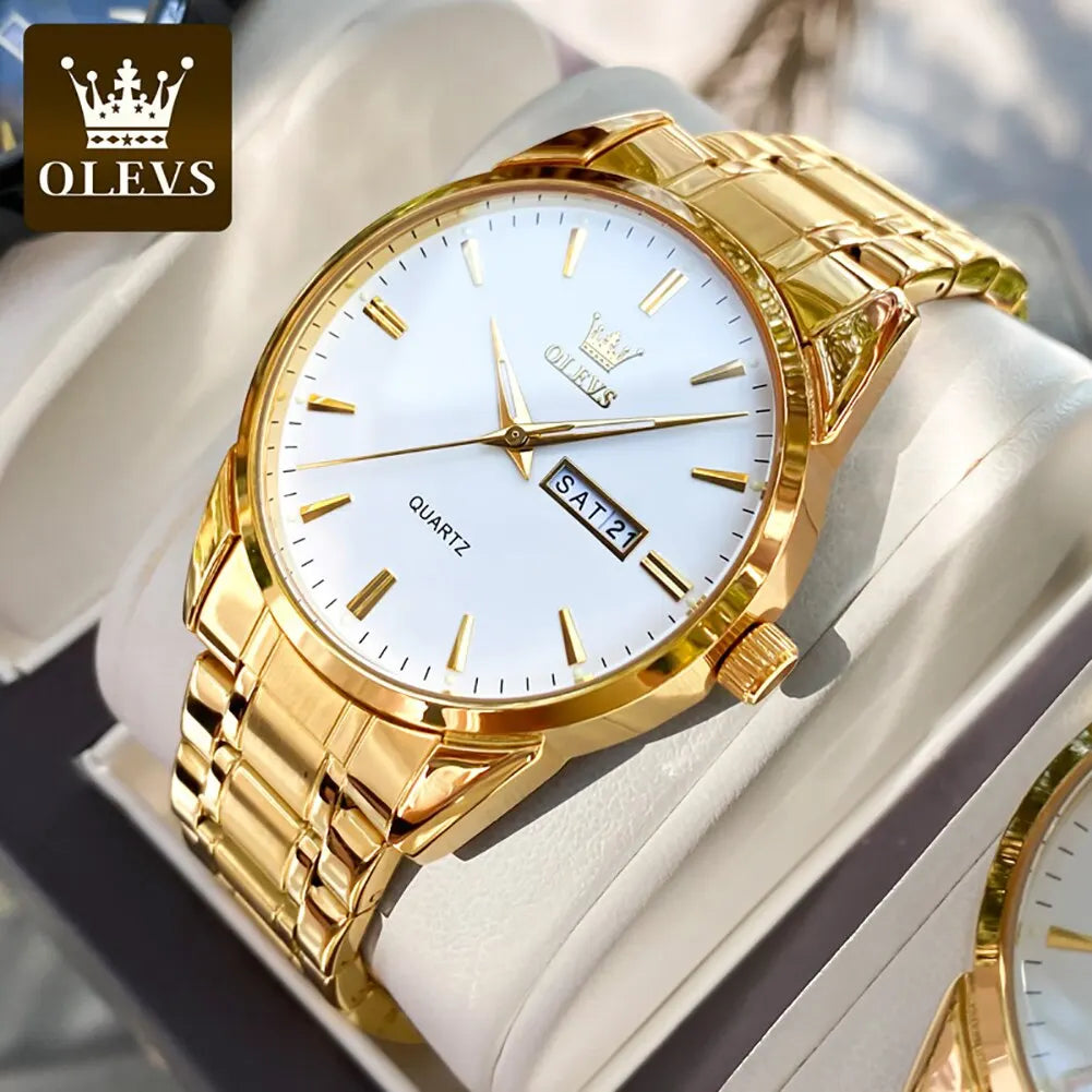 Orologio Uomo Acciaio al Quarzo con Data Lancette Luminose Elegante