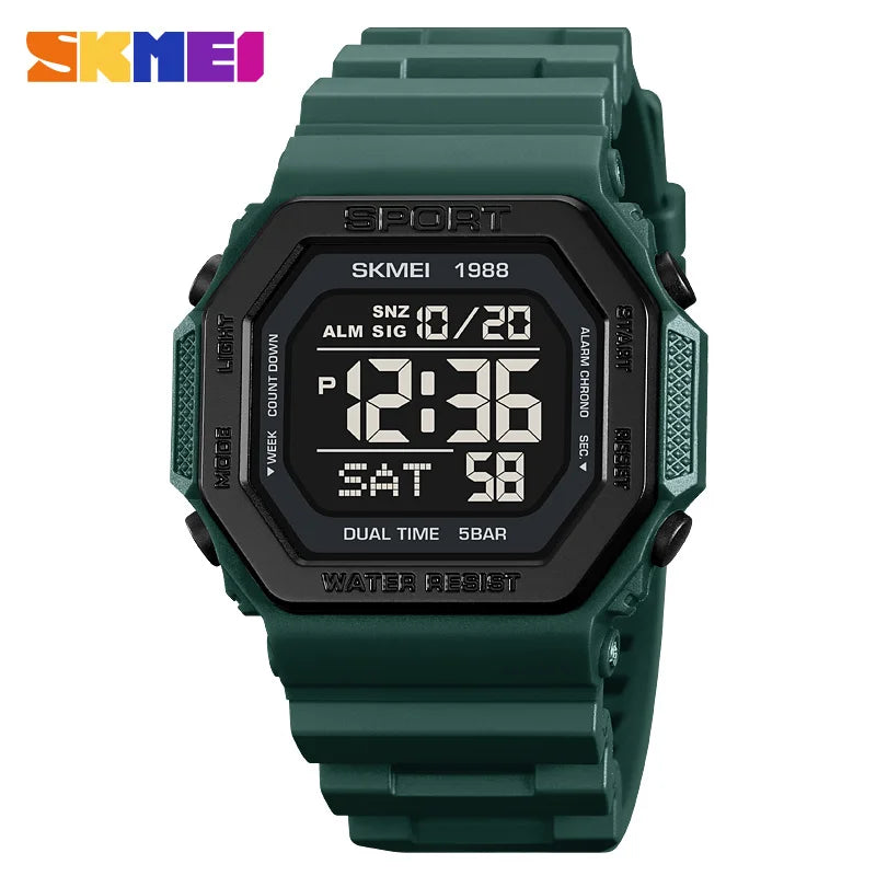 Orologio Digitale Uomo Sportivo LED Cronometro Sveglia