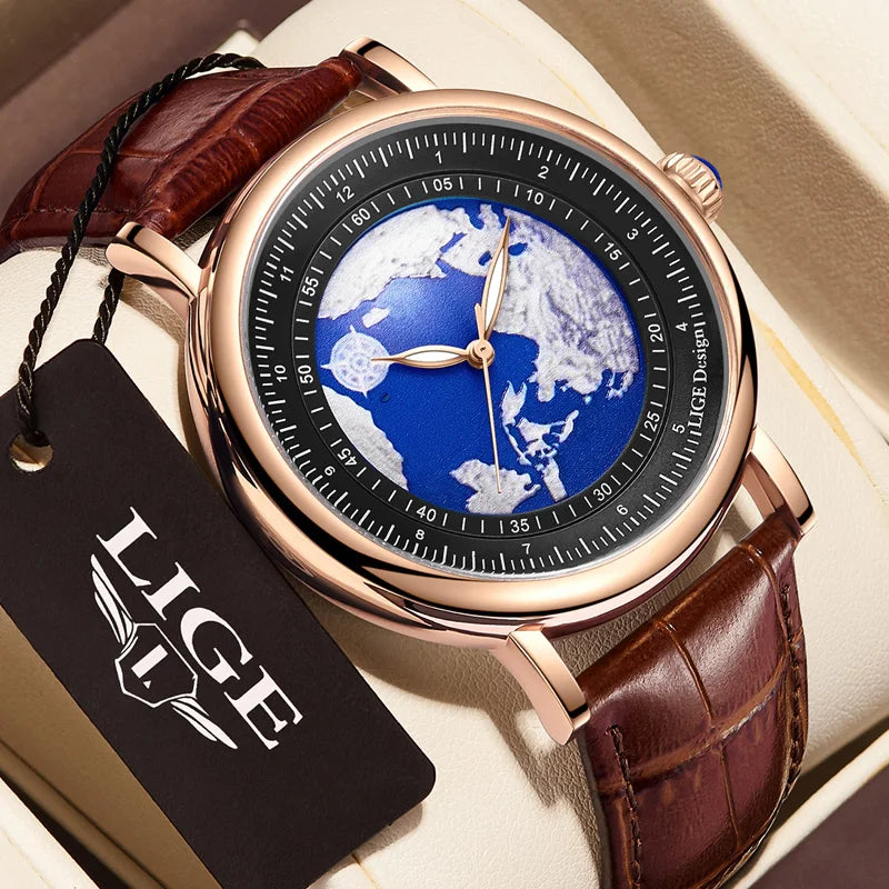 Orologio Uomo 42 mm Elegante Quarzo Similpelle Luminoso