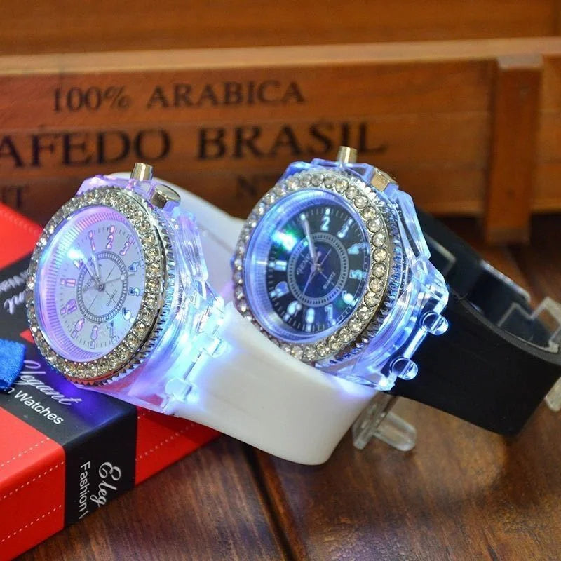 Orologio LED Unisex Luminoso Digitale Moda Silicone Strass