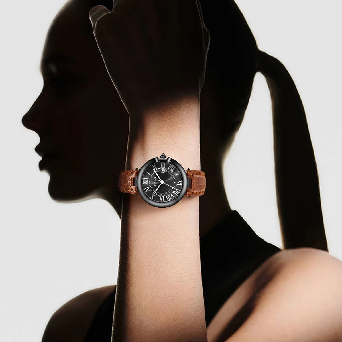 Orologio Donna Elegante Quarzo 34mm Cinturino Similpelle