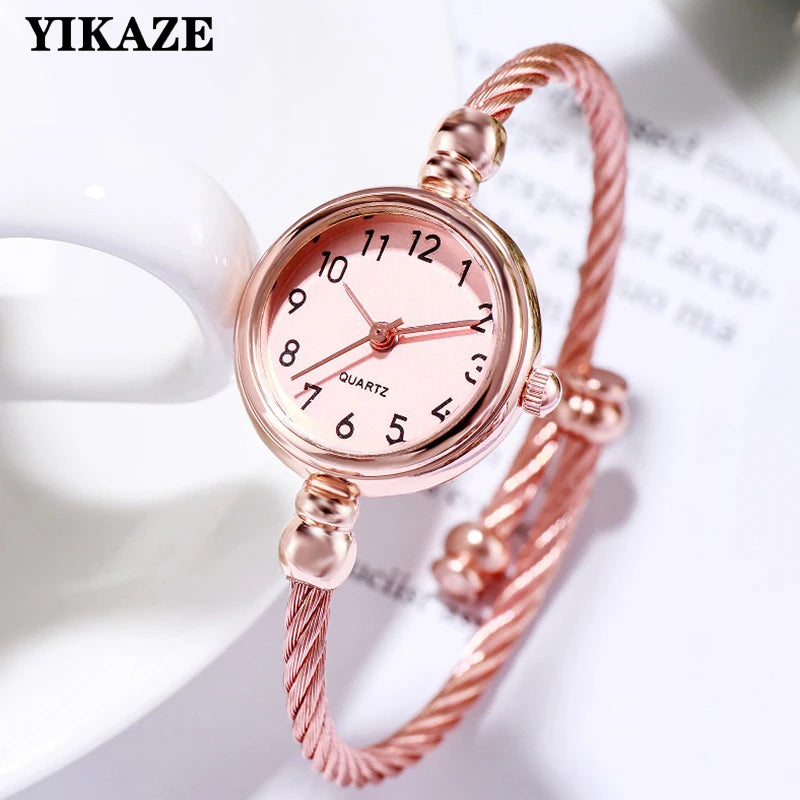Orologio Donna Elegante Quarzo Bracciale Sottile in Lega Moda