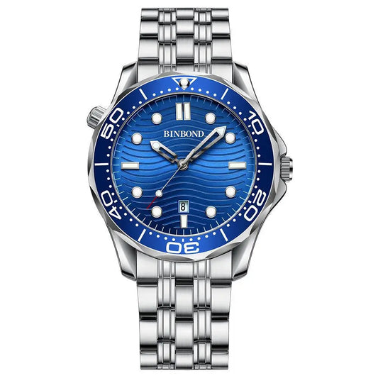 Orologio Uomo Quarzo Business Data Lancette Luminose Cinturino Acciaio o Silicone