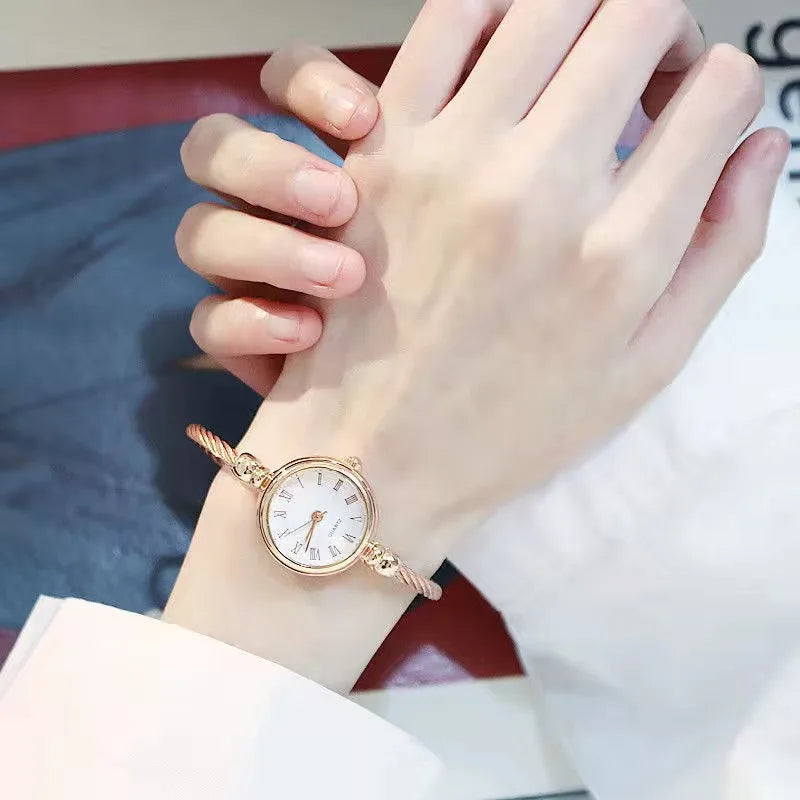 Orologio Donna Elegante Quarzo Bracciale Sottile in Lega Moda
