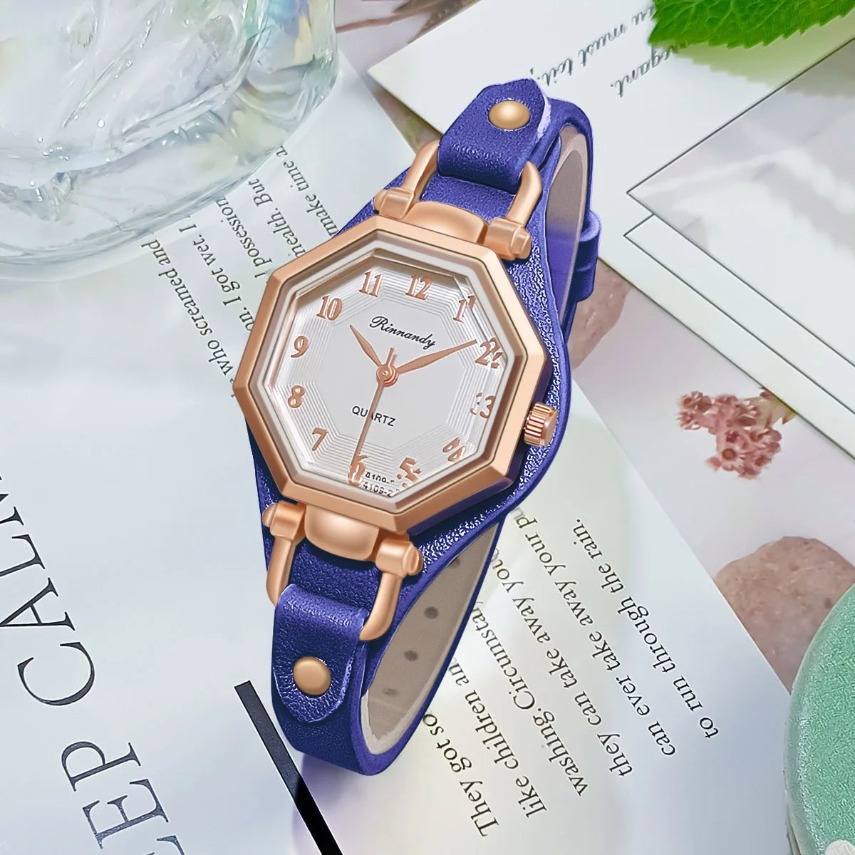 Orologio Donna Elegante Quarzo Analogico Cinturino Similpelle Stile Moda Casual