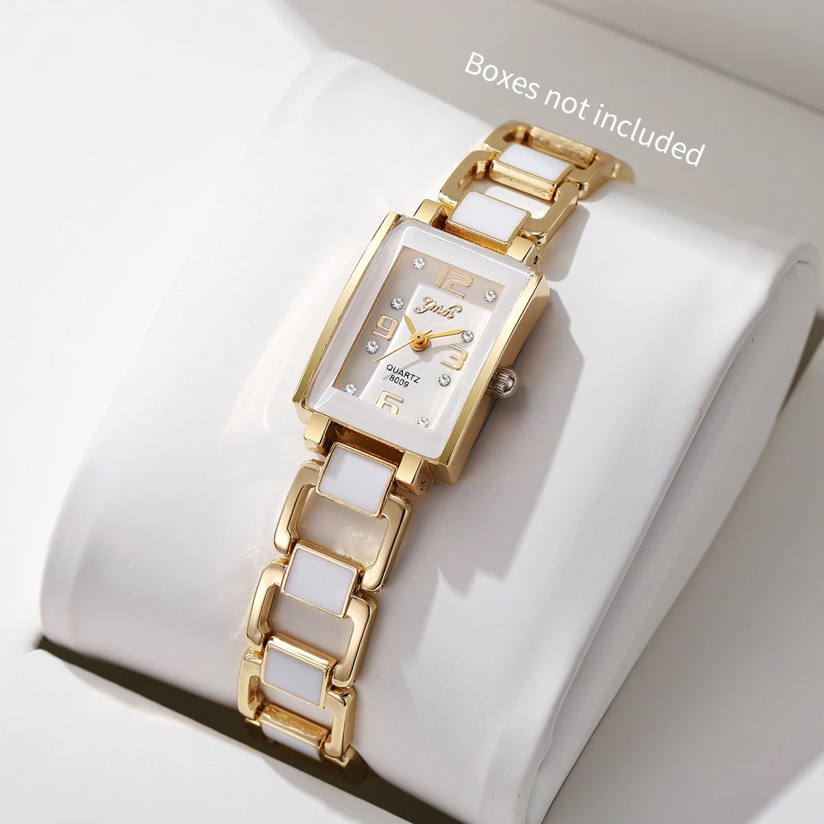 Orologio Donna Elegante Quadrante Quadrato Bracciale Acciaio Quarzo