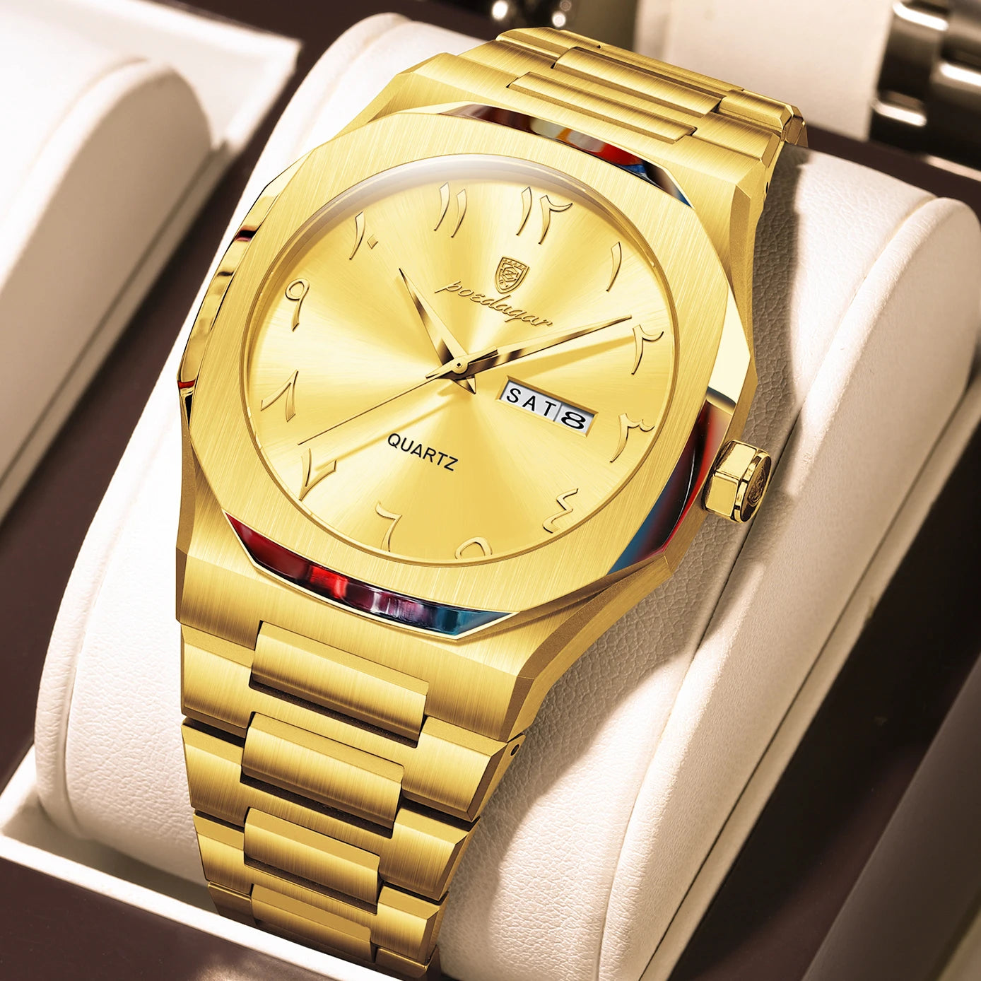 Orologio Uomo Cinturino e Cassa Acciaio Quarzo con Data Elegante Moda Casual