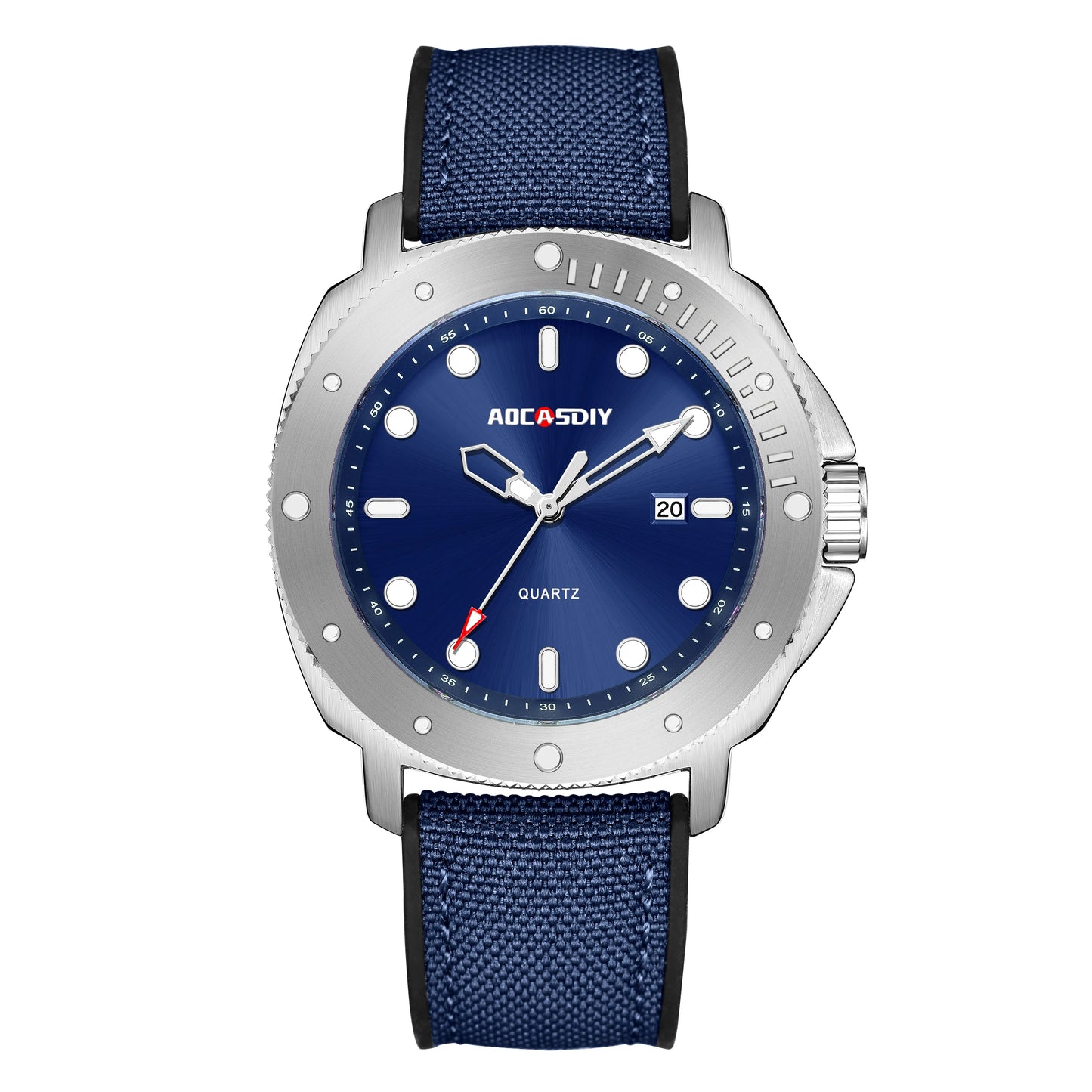 Orologio Da Uomo Moda Quarzo Con Data Lancette Luminose Cinturino Nylon