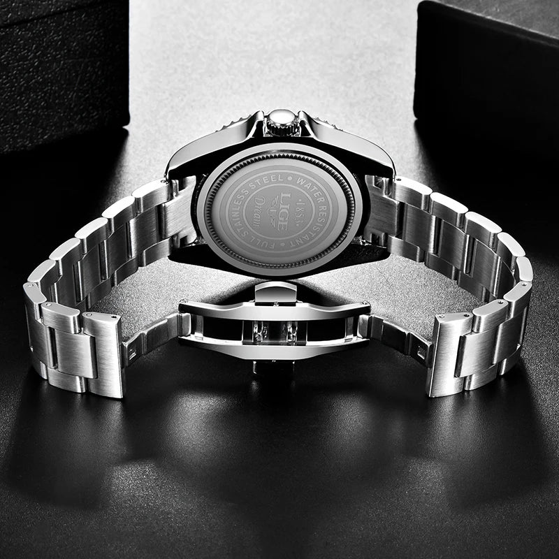 Orologio Uomo Acciaio Quarzo con Data e Lancette Luminose
