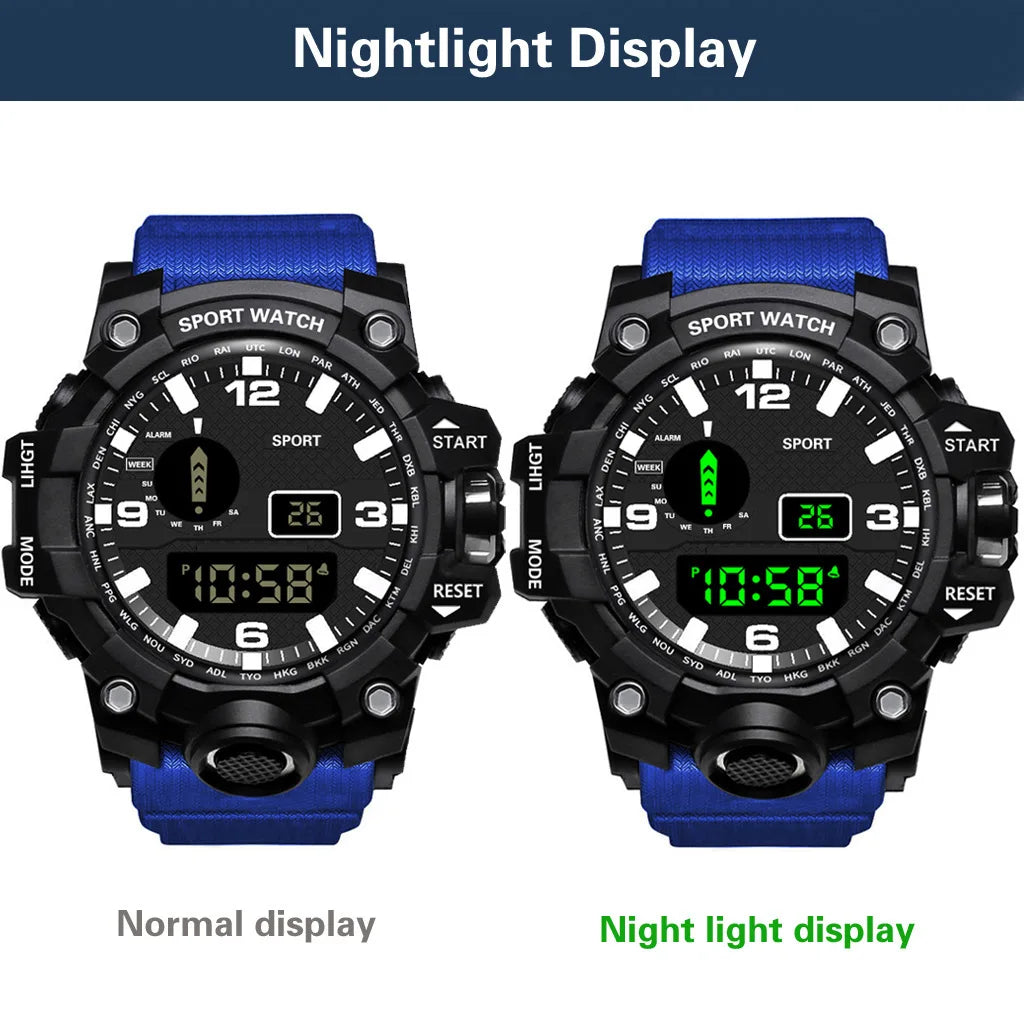 Orologio Uomo Sportivo Digitale LED Multifunzionale in Gomma