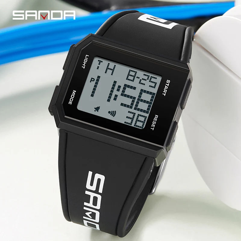 Orologio Digitale Uomo Sportivo LED Cronografo Sveglia