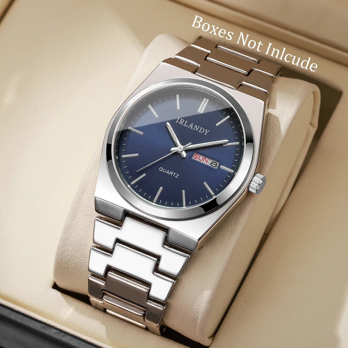 Orologio Uomo Quarzo Elegante con Calendario Cinturino in Metallo Classico