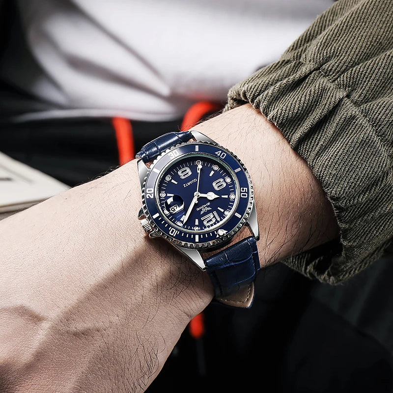 Orologio Uomo Quarzo Con Data Cinturino In Similpelle Elegante Casual