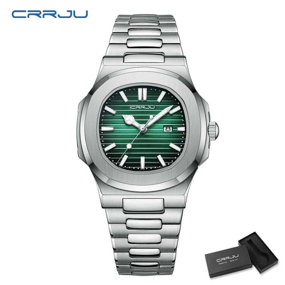 Orologio Uomo Acciaio Quarzo Con Data Moda Casual Elegante Quadrante 39mm
