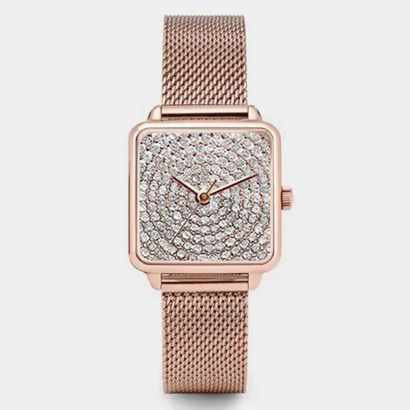 Orologio Donna Moda Elegante Quarzo Semplice Cinturino e Cassa in Lega