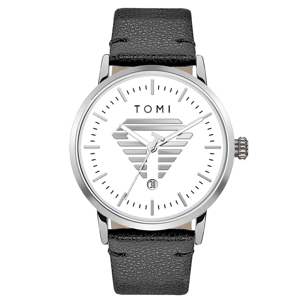 Orologio Uomo Minimalista al Quarzo con Data Cinturino Similpelle Cassa Lega Casual