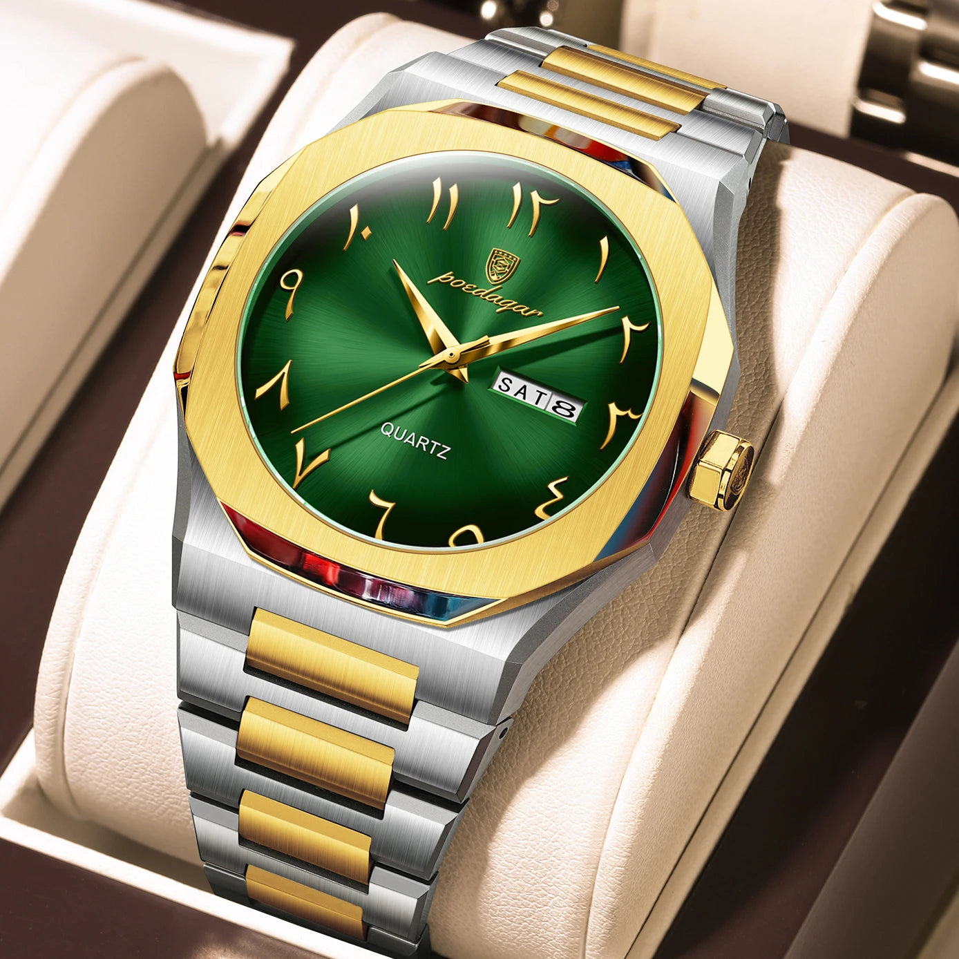 Orologio Uomo Cinturino e Cassa Acciaio Quarzo con Data Elegante Moda Casual