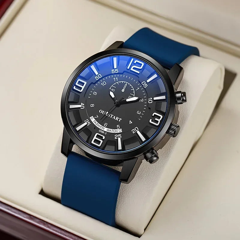 Orologio Uomo Quarzo Cinturino Silicone – Casual Quadrante Rotondo