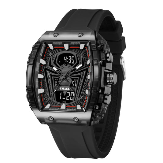 Orologio Digitale Uomo Sportivo LED Cronografo Doppio Display