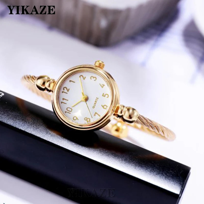 Orologio Donna Elegante Quarzo Bracciale Sottile in Lega Moda