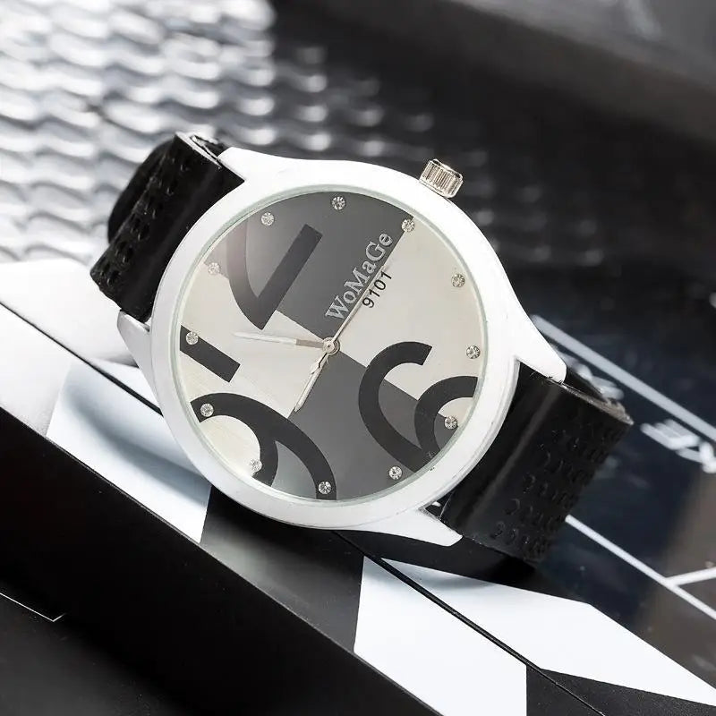 Orologio Donna al Quarzo con Cinturino PU Quadrante 55 mm