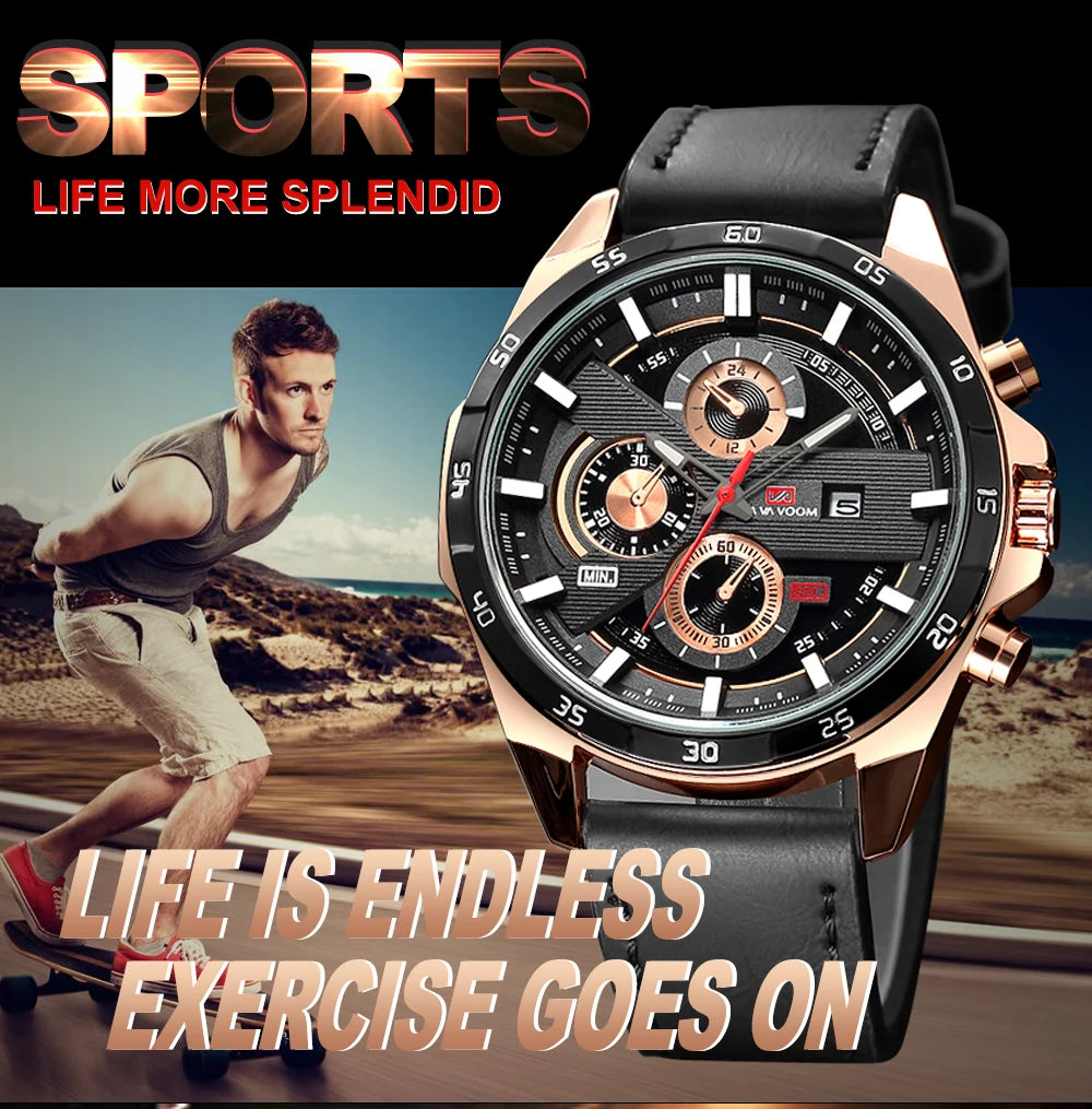 Orologio Uomo 46mm Quarzo - Cinturino SimilPelle o Acciaio, Elegante e Sportivo