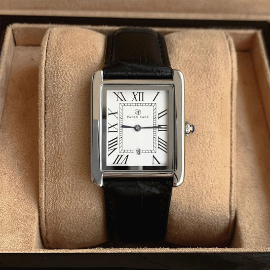 Orologio Uomo Elegante Quarzo Classico Quadrato Cinturino SimilPelle – Stile Vintage