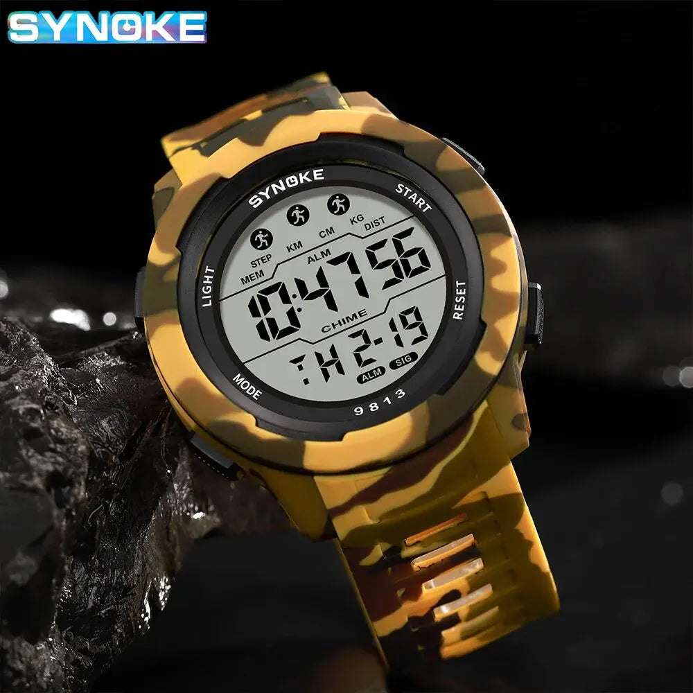 Orologio Sportivo Uomo Digitale LED Multifunzionale Impermeabile 5ATM
