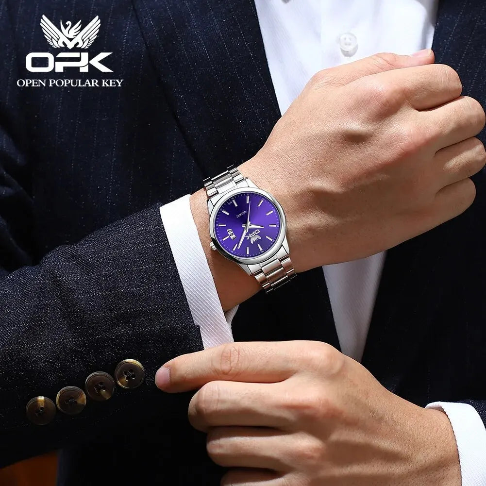 Orologio Uomo Quarzo Acciaio Inossidabile con Data Elegante Classico