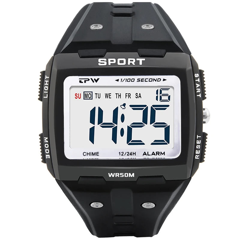 Orologio Digitale Uomo Sportivo LED Cronografo Sveglia
