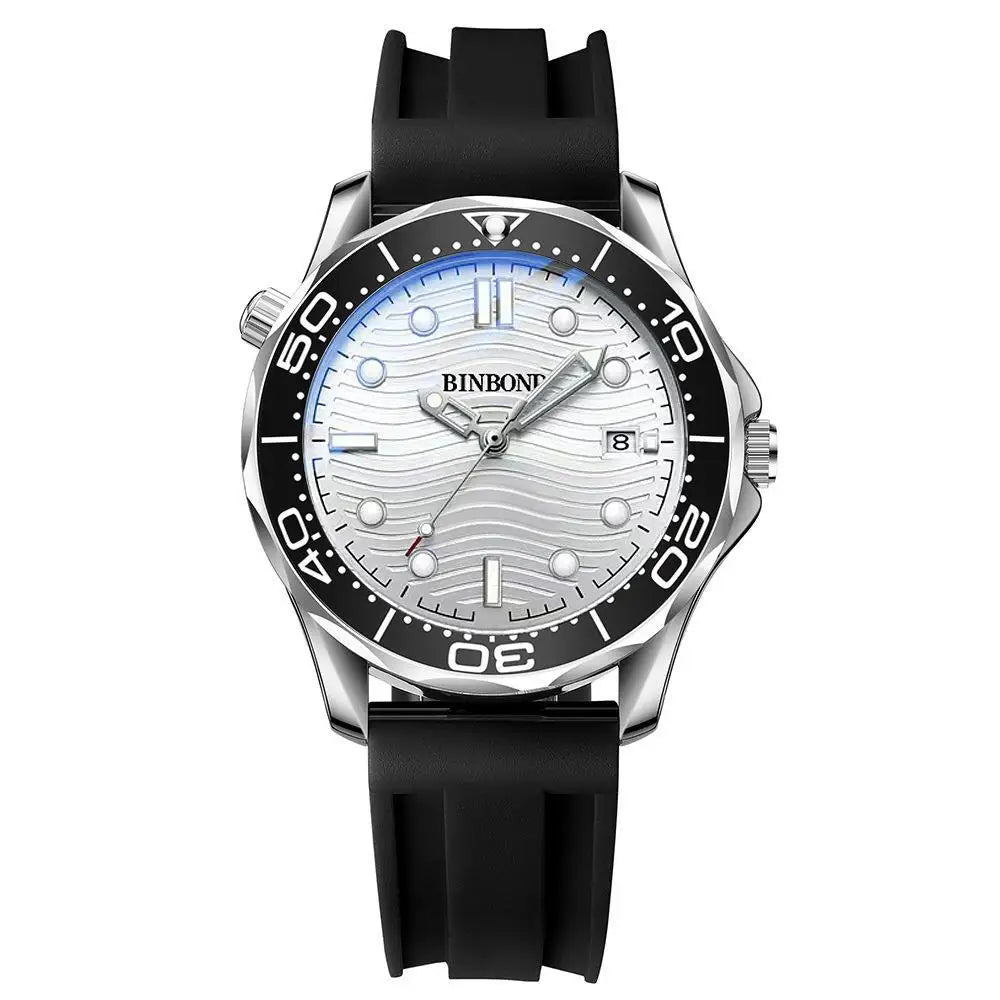 Orologio Uomo Quarzo Business Data Lancette Luminose Cinturino Acciaio o Silicone
