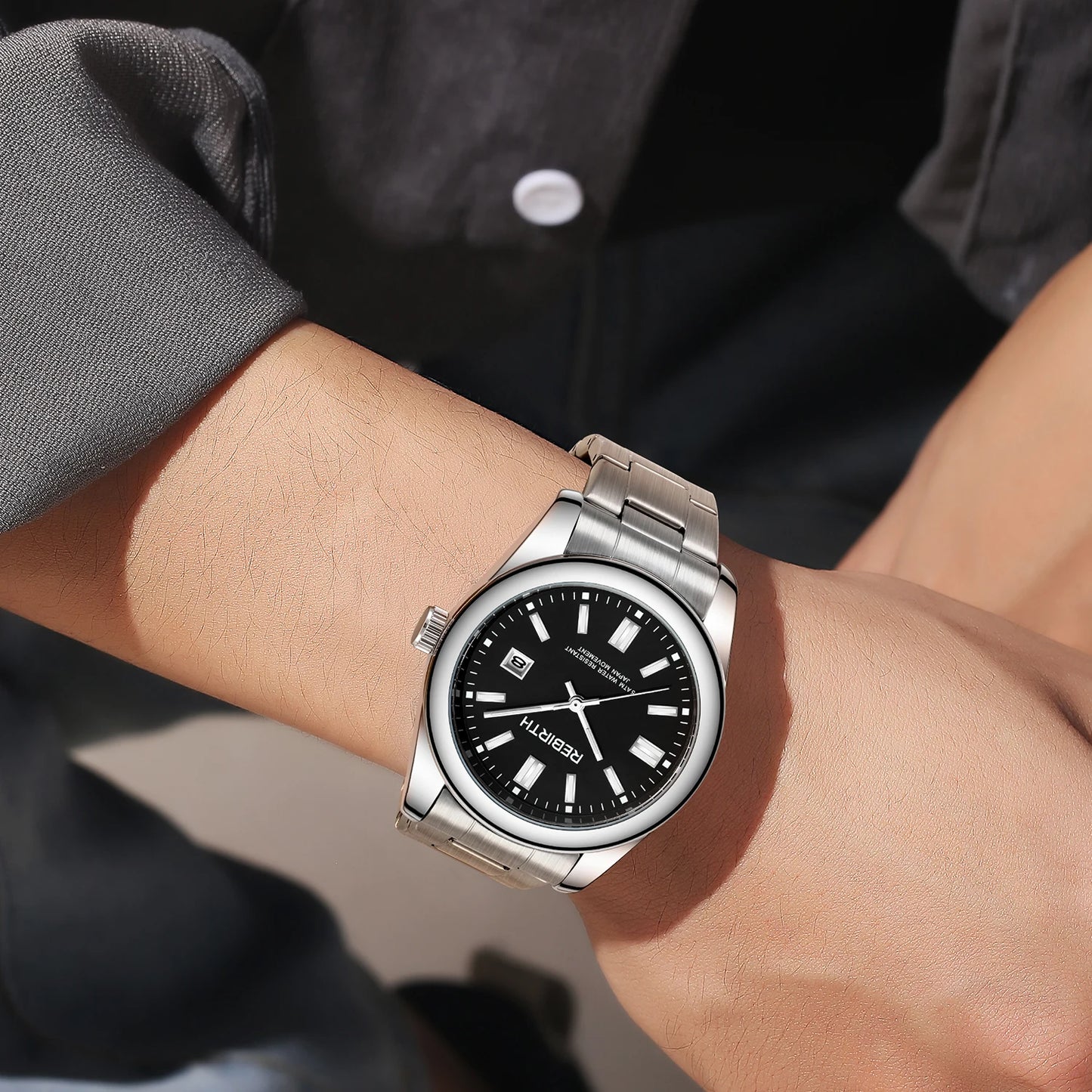 Orologio Uomo Elegante Quarzo Acciaio Data