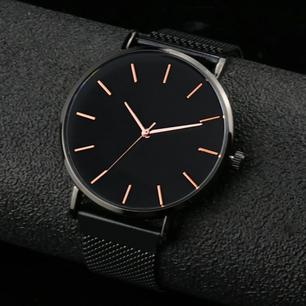 Orologio Donna Quarzo Elegante Acciaio Maglia Quadrante 40mm