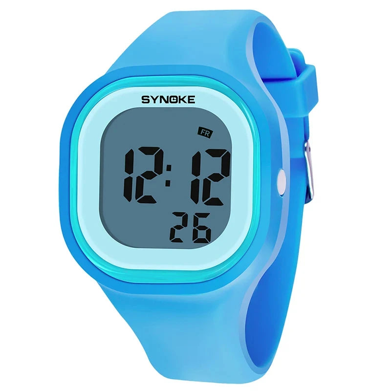 Orologio Digitale Donna in Silicone Sportivo Sveglia Cronometro LED